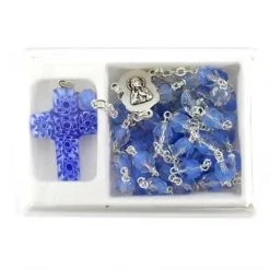 Rosario Vetro Celeste Croce Murrina Grano 6 Mm -Sconto Rosari Fai da Te in Italia 27000458 rosario vetro celeste croce murrina grano 6 mme 550x550 1