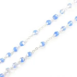 Rosario Vetro Celeste Croce Murrina Grano 6 Mm -Sconto Rosari Fai da Te in Italia 27000458 rosario vetro celeste croce murrina grano 6 mmf 550x550 1