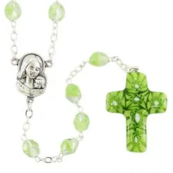 Rosario Vetro Verde Croce Murrina Grano 6 Mm