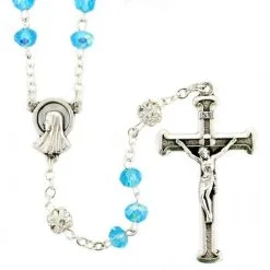 Rosario Cristallo Acqua Grano 6 Mm