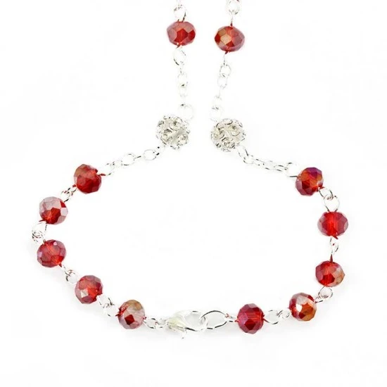 Rosario Cristallo Rosso Grano 6 Mm 2 Rosario Cristallo Rosso Grano 6 Mm - immagine 2