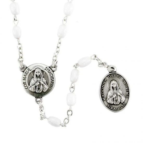 Rosario In Vetro Madonna Delle Lacrime Grano 5x4 Mm 1 Rosario In Vetro Madonna Delle Lacrime Grano 5x4 Mm