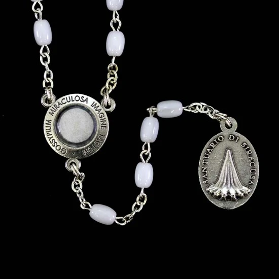 Rosario In Vetro Madonna Delle Lacrime Grano 5x4 Mm 3 Rosario In Vetro Madonna Delle Lacrime Grano 5x4 Mm - immagine 3