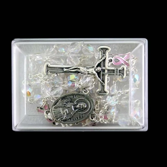 Rosario Sant'Agata In Vetro Trasparente Grano 6 Mm 5 Rosario Sant'Agata In Vetro Trasparente Grano 6 Mm - immagine 5