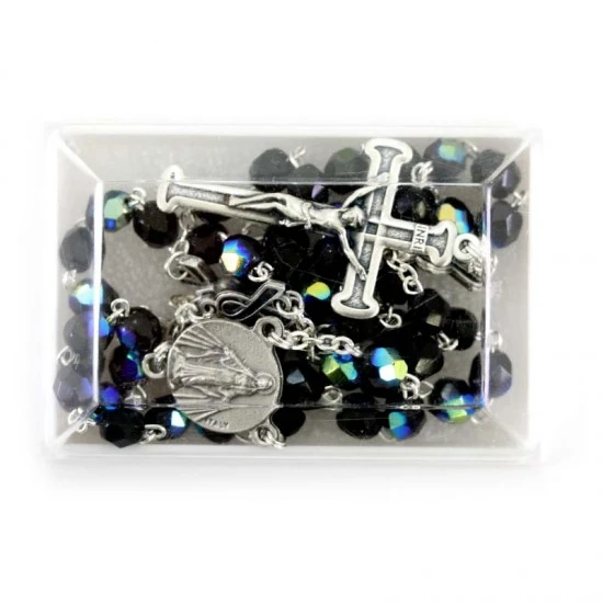 Rosario San Pellegrino In Vetro Scarabeo Grano 6 Mm 5 Rosario San Pellegrino In Vetro Scarabeo Grano 6 Mm - immagine 5