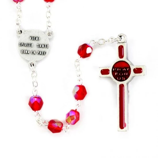 Rosario In Vetro Spirito Santo Grano 6 Mm 2 Rosario In Vetro Spirito Santo Grano 6 Mm - immagine 2