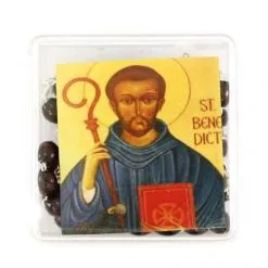 Rosario In Legno San Benedetto Grano 8x6 Mm -Sconto Rosari Fai da Te in Italia 27000478 rosario in legno san benedetto grano 8x6 mmc 550x550 1