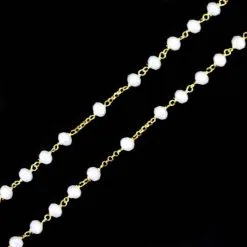 Rosario Argento Dorato E Vetro Bianco Grano 4 Mm -Sconto Rosari Fai da Te in Italia 27000487 rosario argento dorato e vetro bianco grano 4 mme 550x550 1