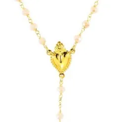 Rosario Argento Dorato E Vetro Rosa Grano 4 Mm -Sconto Rosari Fai da Te in Italia 27000488 rosario argento dorato e vetro rosa grano 4 mmb 550x550 1