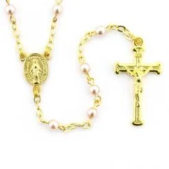 Rosario Grani Tondi Vetro Rosa Grano 4 Mm -Sconto Rosari Fai da Te in Italia 27000496 rosario grani tondi vetro rosa grano 4 mmd 550x550 1