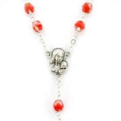 Rosario Vetro Rosso Croce Murrina Grano 6 Mm -Sconto Rosari Fai da Te in Italia 27000500 rosario vetro rosso croce murrina grano 6 mmd 550x550 1