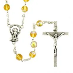 Rosario In Vetro Colore Senape Grano 6 Mm