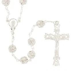 Rosario In Argento Grani In Cristallo Grano 8 Mm