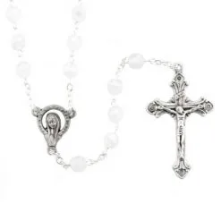 Rosario Vetro Bianco Sabbiato Grano 6 Mm