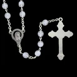 Rosario Vetro Bianco Sabbiato Grano 6 Mm -Sconto Rosari Fai da Te in Italia 27000516 rosario vetro bianco sabbiato grano 6 mme 550x550 1