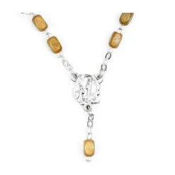 Rosario In Legno E Metallo Grano 6x4 Mm -Sconto Rosari Fai da Te in Italia 2700052 b corona da rosario in legno mm 7x4 550x550w