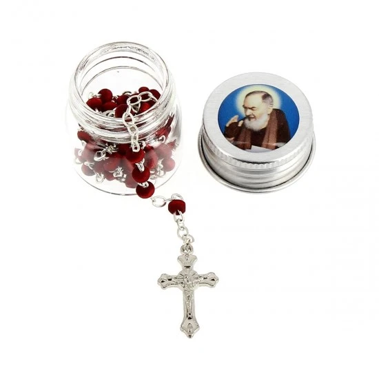 Rosario Profumato In Barattolo Vetro San Pio Grano 4 Mm 1 Rosario Profumato In Barattolo Vetro San Pio Grano 4 Mm