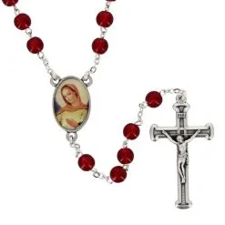 Rosario In Vetro La Fiamma Dell'amore Grano 6 Mm