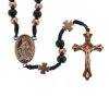 Rosario Collana Miracolosa Legno E Metallo Grano 6-7 Mm