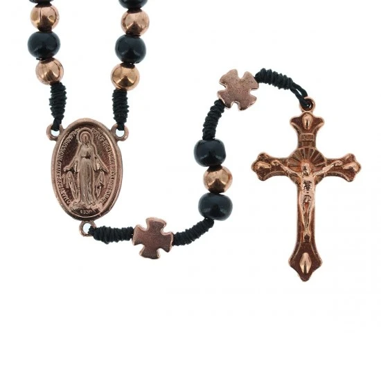 Rosario Collana Miracolosa Legno E Metallo Grano 6-7 Mm 1 Rosario Collana Miracolosa Legno E Metallo Grano 6-7 Mm