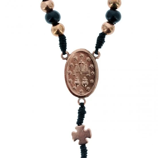 Rosario Collana Miracolosa Legno E Metallo Grano 6-7 Mm 4 Rosario Collana Miracolosa Legno E Metallo Grano 6-7 Mm - immagine 4