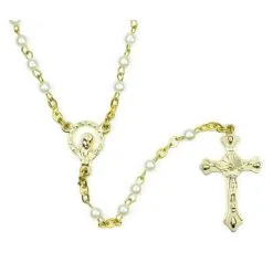 Rosario Perla Sintetica Grano 4 Mm