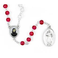 Rosario Divina Misericordia In Vetro Grano 6 Mm
