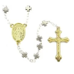 Rosario Croce Celtica In Metallo Grano 6 Mm