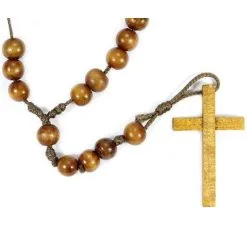 Rosario Legno E Seta Grano 8 Mm