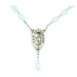 Rosario Madonna Di Lourdes Fosforescente Grano 6x8 Mm -Sconto Rosari Fai da Te in Italia 2700094 c corona da rosario fosforescente lourdes mm 6x8 550x550w