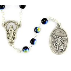 Rosario Di San Michele Arcangelo In Vetro Grano 5 Mm