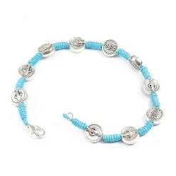 Rosario A Bracciale Medaglia Miracolosa Legata Con Spago Celeste -Sconto Rosari Fai da Te in Italia 2710010120bracciale20medaglie20miracolosab 550x550w