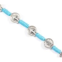 Rosario A Bracciale Medaglia Miracolosa Legata Con Spago Celeste -Sconto Rosari Fai da Te in Italia 2710010120bracciale20medaglie20miracolosac 550x550w