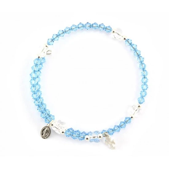 Rosario A Bracciale Miracolosa In Argento 925° Grano Swarowski 1 Rosario A Bracciale Miracolosa In Argento 925° Grano Swarowski