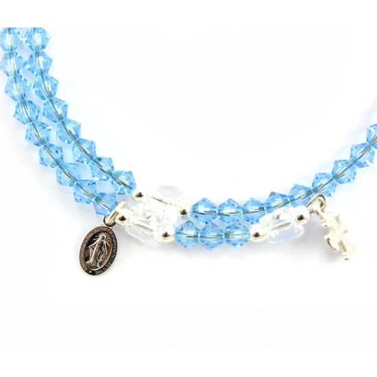 Rosario A Bracciale Miracolosa In Argento 925° Grano Swarowski 3 Rosario A Bracciale Miracolosa In Argento 925° Grano Swarowski - immagine 3