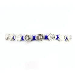 Rosario A Bracciale Medaglia Miracolosa Legata Con Spago Blu