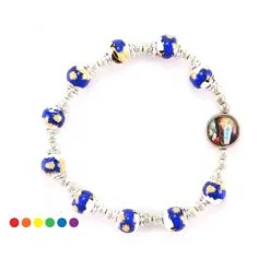 Rosario A Bracciale Elastico Ceramica Grano 8 Mm