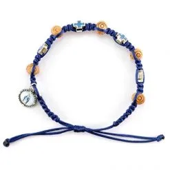 Bracciale Rosario Corda Medaglia Miracolosa Grano 8 Mm -Sconto Rosari Fai da Te in Italia 27100207 rosario a bracciale corda blu medaglia miracolosa grano 8 mmc 550x550 1