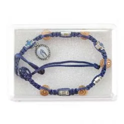 Bracciale Rosario Corda Medaglia Miracolosa Grano 8 Mm -Sconto Rosari Fai da Te in Italia 27100207 rosario a bracciale corda blu medaglia miracolosa grano 8 mme 550x550 1