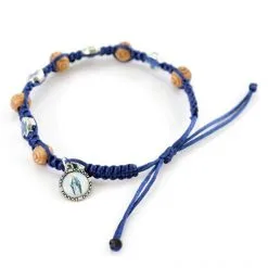 Bracciale Rosario Corda Medaglia Miracolosa Grano 8 Mm -Sconto Rosari Fai da Te in Italia 27100207 rosario a bracciale corda blu medaglia miracolosa grano 8 mmf 550x550 1