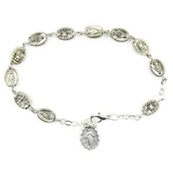 Rosario A Bracciale Medaglia Miracolosa Grano 6x4 Mm