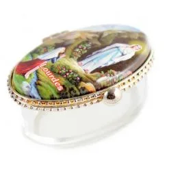 Portarosario Lourdes Ovale In Plexiglass 2,5x5,3x3,5 Cm