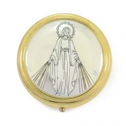 Portarosario Miracolosa In Metallo Dorato Diametro 5 Cm