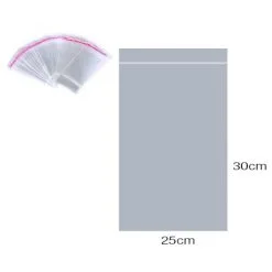 Bustina In Plastica Chiusura Adesiva 25x30 Cm Pezzi 100