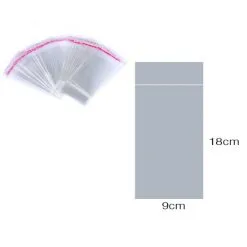 Bustina In Plastica Chiusura Adesiva 9x18 Cm Pezzi 100