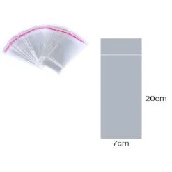 Bustina In Plastica Chiusura Adesiva 7x20 Cm Pezzi 100