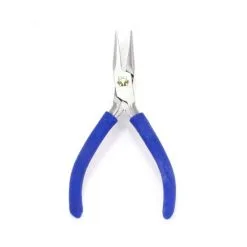 Pinza Manico Blu Punta Piatta Fina
