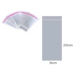 Bustina In Plastica Chiusura Adesiva 9x23 Cm Pezzi 100