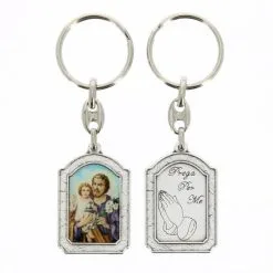 Portachiavi San Giuseppe In Metallo 3x9 Cm
