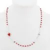 Rosario Collana Argento 925° Cristallo Rosso 3 Mm